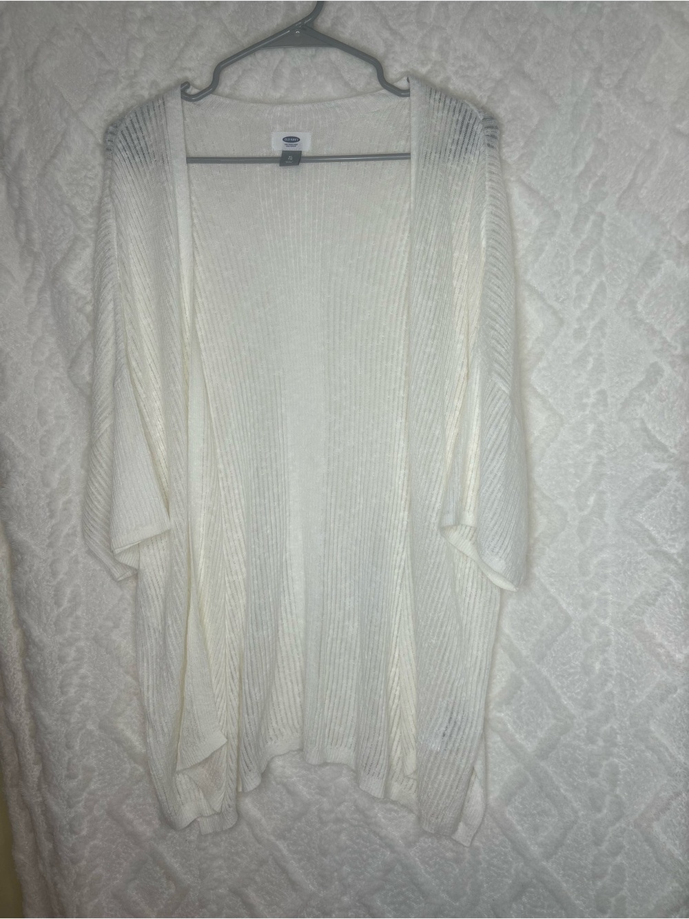 Old Navy Ivory Open-Front Ribbed Knit Shrug